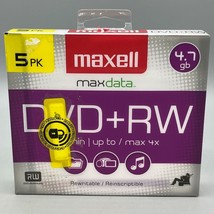 Maxell DVD+RW Rewritable Disc 4.7 GB 4x Jewel Case 5 Pack Maxdata - £15.52 GBP