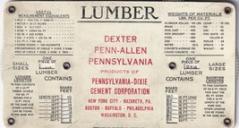 Vtg 1927 Ny Orig Penn-Dixie Cemento Corp &amp; Lumber Celluloide Scala Scheda - £24.18 GBP