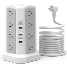 Surge Protector Power Strip With Usb Ports, 6Ft Power Strip Tower With 16 Outlet - £33.81 GBP