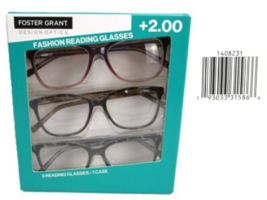 Design Optics By F.G Women&#39;s Fashion Reading Glasses +2.00 3-PK 1408231 ... - £10.06 GBP