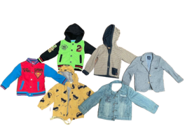 pre-own Boy Toddler Set of 6 Jackets sz 3T (24-36m) jeans denim suit top hoodies - £25.94 GBP
