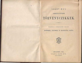 Bunteto Torvenyek Illes Karoly Hungarian History Antique Book 1892 - £68.41 GBP
