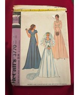 McCall&#39;s Pattern 3770 Bridal and Bridesmaid Dress - Size 11 Uncut FF - $9.89