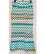 Karen Kane Green Blue Zig Zag Stretch Crochet Knit Maxi Skirt 4L23531 Si... - $33.21 CAD