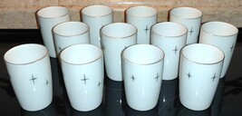 Fukagawa Arita 713 Cross Star Atomic Age JUICE / WATER GLASS 12pc Set Fine China - £79.92 GBP