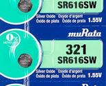Murata 321 Battery SR616SW 1.55V Silver Oxide Watch Button Cell (10 Batt... - £3.43 GBP+