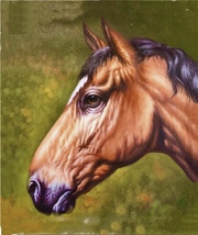 Wide Horse Handmade Oil Painting Unmounted Canvas 20x24 inches - £236.07 GBP