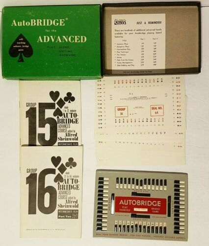 Vintage Autobridge Advanced 1957 COMPLETE USA EUC Solitaire Bridge Card Game - $14.99