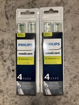 Philips Sonicare DiamondClean W Replacement Brush Heads 4 Pack White *Lot of 2* - £22.42 GBP