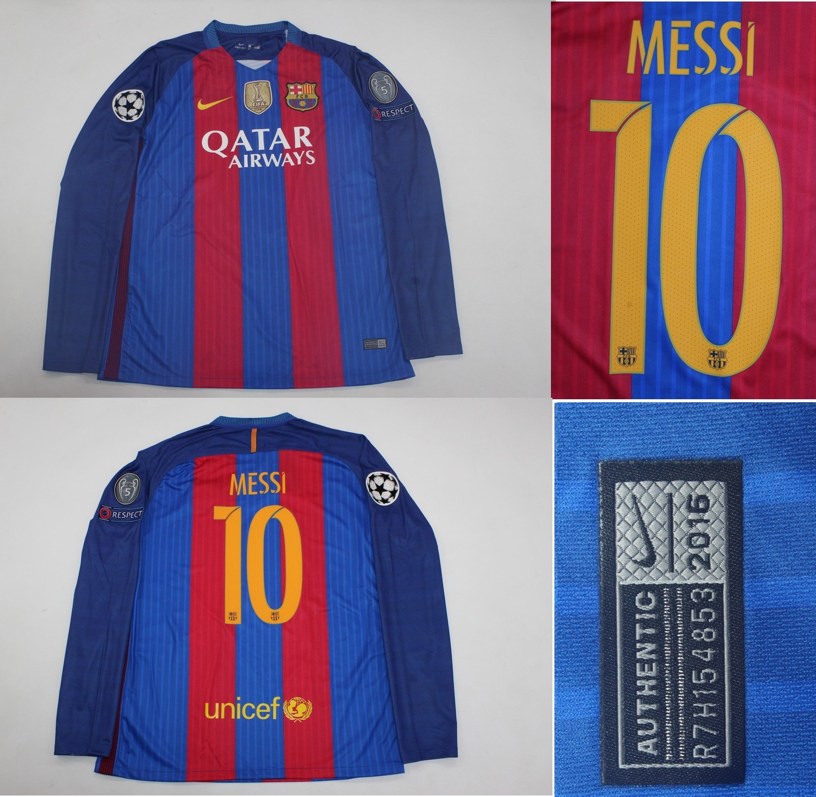 Fc barcelona 2016 2017 jersey shirt messi home long sleeve playera chamarra UCL