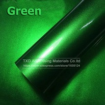 New Arrival 4&quot;/8&quot;/12&quot;/16&quot;/20&quot;/24&quot;X60&quot;/Lot Green Glossy  chrome lic wrap film wit - £77.84 GBP