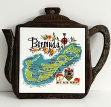 1970 Bermuda Cathay Tile Trivet Hot Plate Tea Kettle Theme Iron Base Quo Fata... - £19.57 GBP