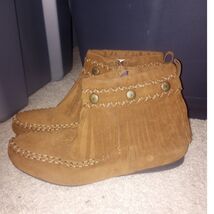 Womens Hotcakes Fringe Ankles Boots 740507 Montana Native American 6.5 - $18.00
