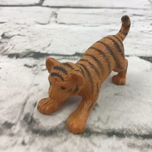 K&amp;M Miniature Tiger Cub Figure Wild Cat Orange Striped Posed Pouncing Animal Toy - £5.46 GBP