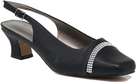 Enzo Romeo Antica02 Women&#39;s Wide Width Sling Back Low Heeled Pumps Sanda... - $46.74