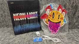New GGK Smiling with Mushrooms Neon Sign Unique Mushroom Decor Aesthetic - $14.99