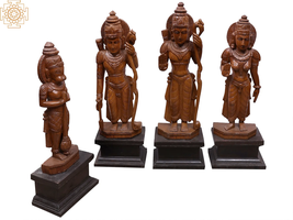 30&quot; Wooden Shri Ram Darbar Sculpture | Handmade | Home Decor - £1,997.59 GBP