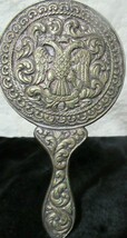 Brass Ornate Double Headed Eagle Hand Held Antique Mirror - $497.14 MXN