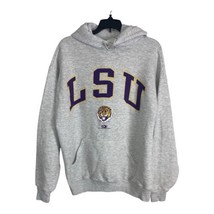 LSU Mens Hoodie Size XL Jerzees Gray Geaux Tigers Long Sleeve Sweat Shirt - $27.90