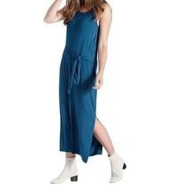 Peach marine blue Camden midi stretch sleeveless tied dress medium MSRP 109 - £23.91 GBP