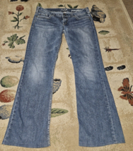 Womens Silver Jeans Pioneer 32x29 Blue Flared Leg Flap Pockets Medium Wash - $15.47
