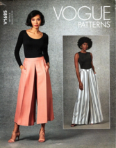 Vogue V1685 Misses 6 to 14 Wide Legged Palazzo Pants Uncut Sewing Pattern - £17.40 GBP
