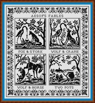 Cross Stitch Sampler Aesop’s Fables Sampler 2 Counted Cross Stitch Pattern PDF - £5.59 GBP