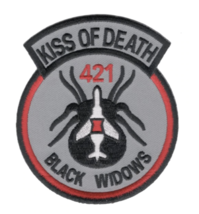 3.5&quot; AIR FORCE 421 KISS OF DEATH BLACK WIDOWS EMBROIDERED PATCH - $28.99