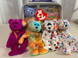 Lot Containing TY Beanie Babies Platinum Edition Club Kit and 4 Beanie Babies - £112.23 GBP