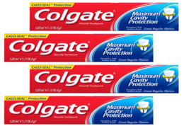 4 Packs x 120ml. Colgate Fluoride Maximum Cavity Protection Toothpaste - £25.20 GBP