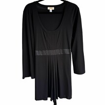 Talbots Womens XL Long Sleeve Black Dress Ribbon Belt &amp; Pleated Front Tu... - $335.33 MXN