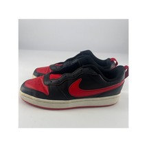 Nike Court Borough Low 2 Shoes Boys Girls Youth Size 6 Black Red Sneakers - $26.80