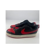 Nike Court Borough Low 2 Shoes Boys Girls Youth Size 6 Black Red Sneakers - $26.80