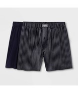 Goodfellow &amp; Co. Men&#39;s Woven Boxers 2 Pack MEDIUM (32.5-34.5) Navy Solid... - $298.04 MXN