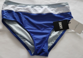 DKNY Blue/White 4 Way Stretch Swim Bottoms Size M - £11.14 GBP