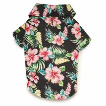 MPP Hawaiian Dog Shirt Black Aloha Tropical Hibiscus Island Beach Scene Print Ai - £15.10 GBP+