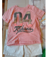Carters Boys 3T Short Set &quot;Kahuna&quot; 04  NWT Peach/Cream - $10.79 CAD