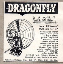 1957 Print Ad Dragonfly Airdrive Outboard Motors Robertson-Hedges Kansas City,MO - £6.73 GBP