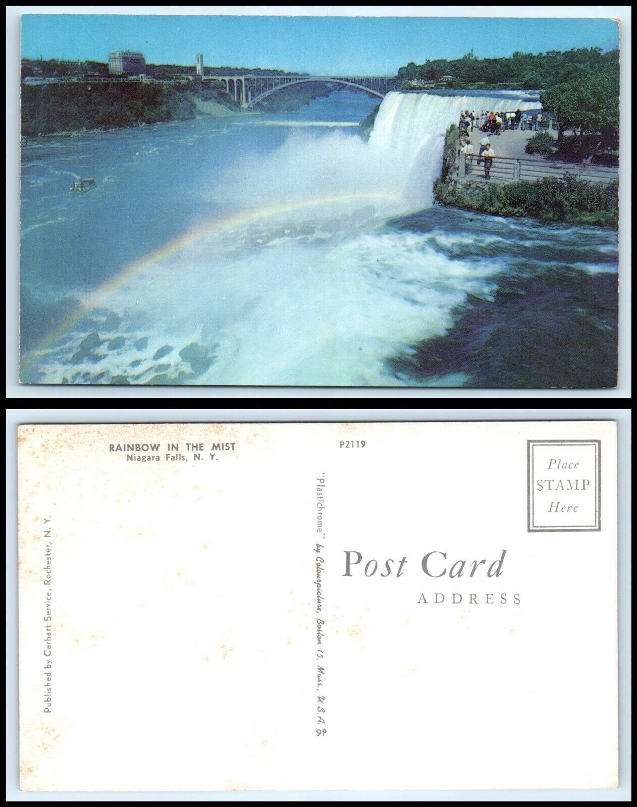 Primary image for NEW YORK Postcard - Niagara Falls, Rainbow In The Mist H2