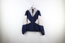 Vtg 90s Champion Mens Medium Spell Out Color Block Full Zip Windbreaker Jacket - £39.53 GBP