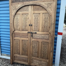 Traditional interior exterior door Carved wooden door, with a moored ill... - $2,250.00