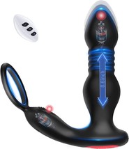 Prostate Massager Anal Vibrator Thrusting Vibrating 7 Modes Cock Ring Anal Plug - £27.83 GBP