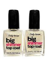 2X Sally Hansen Big Shimmer Top Coat For Nail Polish - Color #110 Twinkle Snows - £7.36 GBP