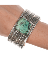 7 3/8&quot; Wayne Aguilar Santo Domingo Silver and turquoise cuff bracelet - $1,340.96