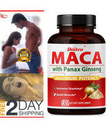 Organic Maca Root Capsules | 120 Caps | Peruvian Maca + Ginseng for Men ... - $17.48