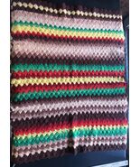 Handmade Crochet Afghan Throw Blanket Approx. Size 47”x34” Multicolor - $34.65