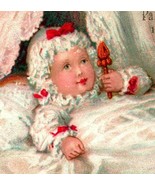 Victorian Trade Card Kennedys Paris &amp; Millenery Philadelphia Baby w Ratt... - $9.85