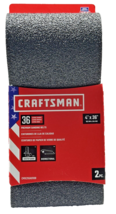 2 Pack Craftsman CMXZXGA9108 4x36&quot; Sanding Belts 36 Grit FITS BENCHTOP S... - £12.47 GBP