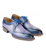 Paul Parkman Mens Shoes Derby Pink Navy Blue Welted Hand-Painted Leather... - $11,124.43 MXN