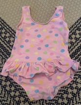 Flap Happy One Piece Bathing Suit Cotton Size 18 Months Polka Dots Tutu - $12.19